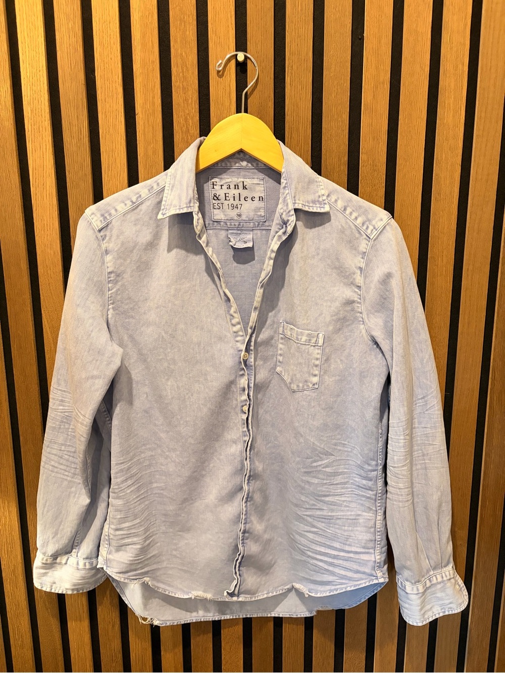 Frank & Eileen Pale Blue Washed Denim Button-Down